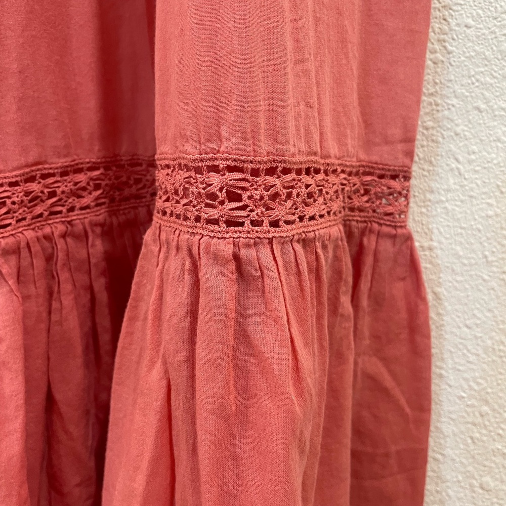 DOEN Coral Pink Cotton Nightgown Dress Size XS - Picture 10 of 15
